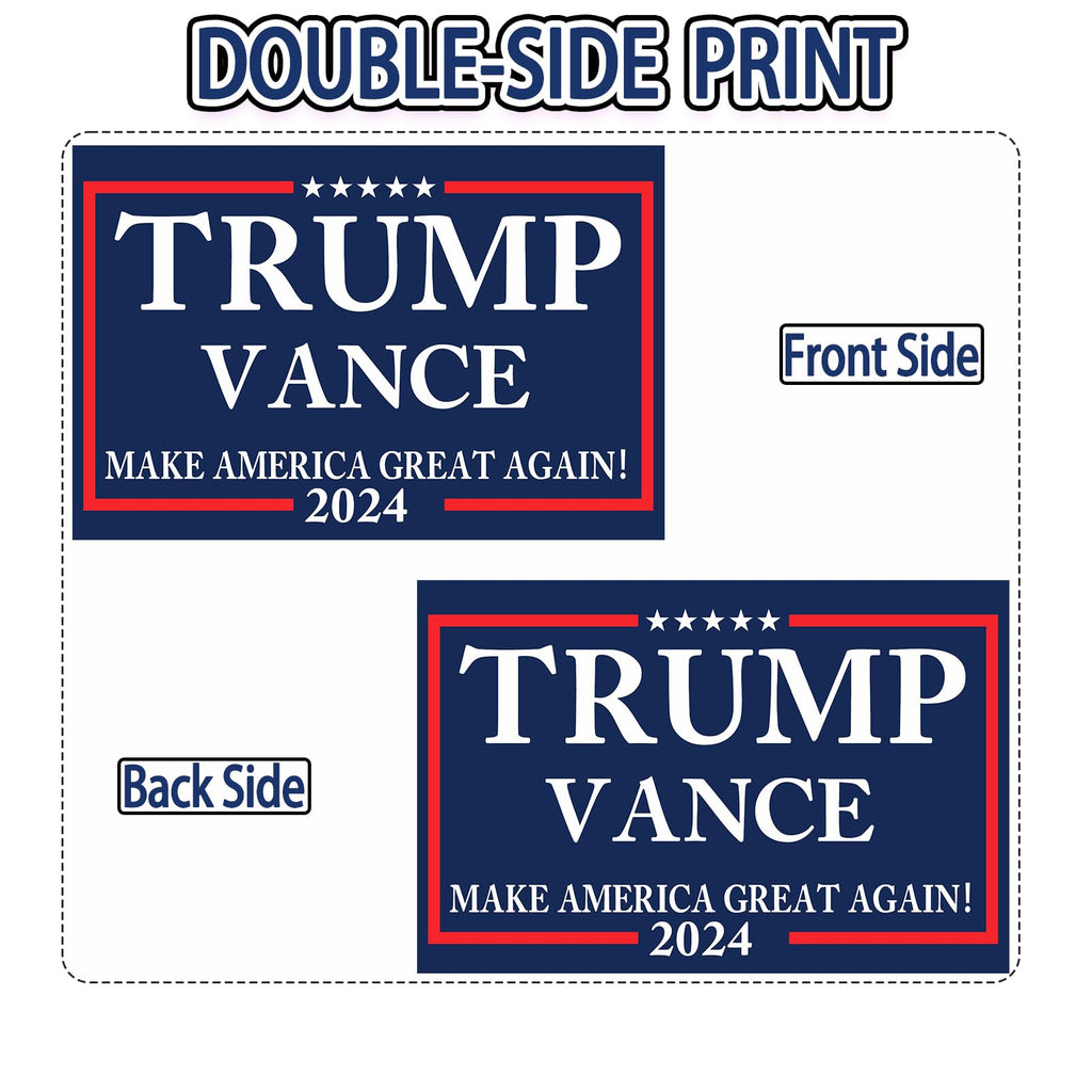Large 18"x 12" Trump Vance 2024 Yard sign for USA President Election with Metal H-Stakes,MAGA Take America Back Signs, Vote for Republican, Double Sided Print for Outdoor Garden Decorations