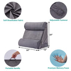 Bedluxe Adjustable 4pcs Bed Wedge Pillow Set, Memory Foam Wedge Pillow Post Surgery for Back, Neck, Leg Pain Relief, Pillow Wedge for Sleeping, Sitting up in Bed, Acid Reflux and GERD, Velvet
