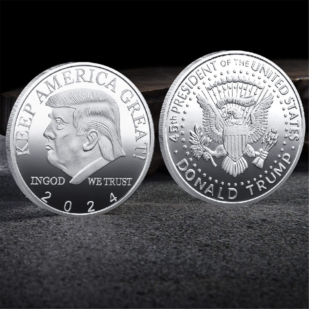 YJSD 10 Pieces Donald Trump 2024 Two Tone Gold Head Coin Silver Plated Commemorative Coin Keep America Great Challenge Coins Novelty Coin Political Gift