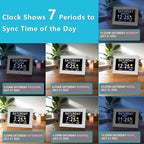 MAXCULUX 【Upgraded】 Digtal Clock with Day and Date for Seniors, Auto DST, 19 Alarms & Auto Dimmable, Non-Abbreviated Extra Large Clock for Elderly Dementia Alzheimers