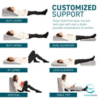 Memory Foam Bed Wedge pillow for sleeping – 3 In 1 Support - Adjustable to 4.5, 7.5 & 12 Inches – Combination Zipper Technology | Acid Reflux, Anti Snore, Machine Washable