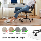 WASJOYE Office Chair Mat for Hard Floor, 36" Round Transparent Hard Floor Protector Cover Home Floor Mat for Computer Desk Rolling Chair