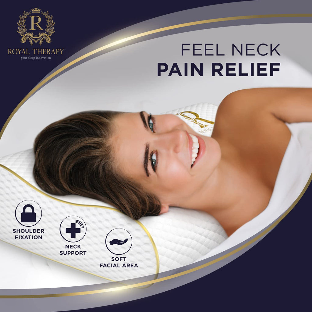 Royal Therapy 4-Layer Queen (2-Pack), Contour Pillow, Side Sleeper Pillow, Orthopedic Pillow, Neck Support Pillow, Pillow for Neck Pain, Pillow for Side Sleepers, CertiPUR-US