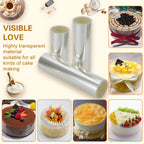 Cake Collars 10 x 394inch (5.9 mil thick) Transparent Acetate Sheets Rolls for Baking Surrounding Edge Decorating