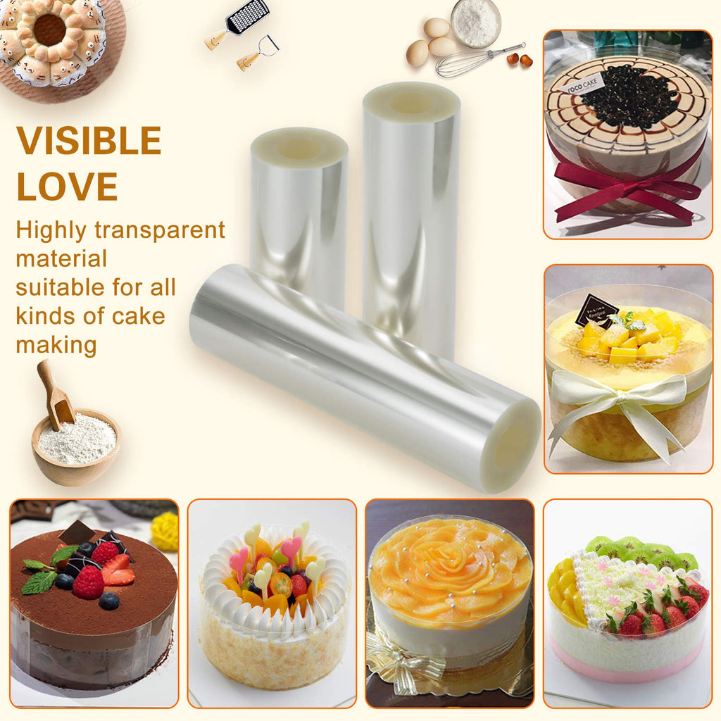 Cake Collars 12 x 394inch (5.9 mil thick) Transparent Acetate Sheets Rolls for Baking Surrounding Edge Decorating