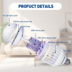 vertmuro Bug Zapper Light Bulb, 2-in-1 Indoor Electric Mosquito Killer Lamp with UV LED Light, Fly Insects Trap for Home Entryway Balcony Patio(3 Pack)