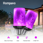 Hompavo 【Upgraded LED Flame Light Bulbs Halloween Decorations, 4 Modes Flickering Light Bulbs with Upside Down Effect, E26/E27 Flame Bulb for Christmas Party Home Indoor & Outdoor (4 Pack)