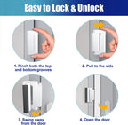 Door Reinforcement Lock Withstands 800lbs of Force - White Extra Proof Door Lock for Kids Safety Drilling Required, Prevents Unauthorized Entry, Add a Door Security Lock for Home Safety & Privacy