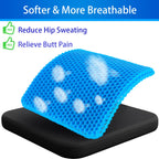 KYSMOTIC Large Gel Seat Cushion for Long Sitting (Super Large & Thick), Soft & Breathable, Gel Cushion for Wheelchair Reduce Sweat, Gel Chair Cushion for Hip Pain, Gel Seat Cushion for Office Chair