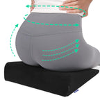 Glyzia Wedge Cushion for Butt Lift Women, Hard-Firm EVA Foam for Lift HIPS Up Fitness Training, Non-Slip Seat Cushion Pads for Desk Chairs, Car Seats, 14"x 11", Black