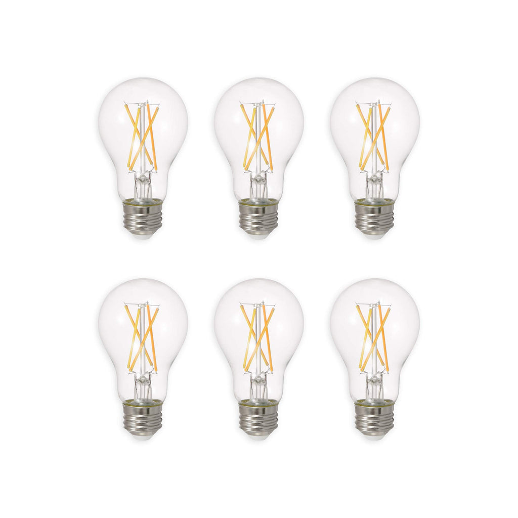 Ledvance Sylvania Led Truwave Natural Series Light Bulb, 60W Equivalent, Efficient 8W A19, Medium Base, Dimmable, 800 Lumens, 2700K, Soft White, Clear - 6 Pack (40806)