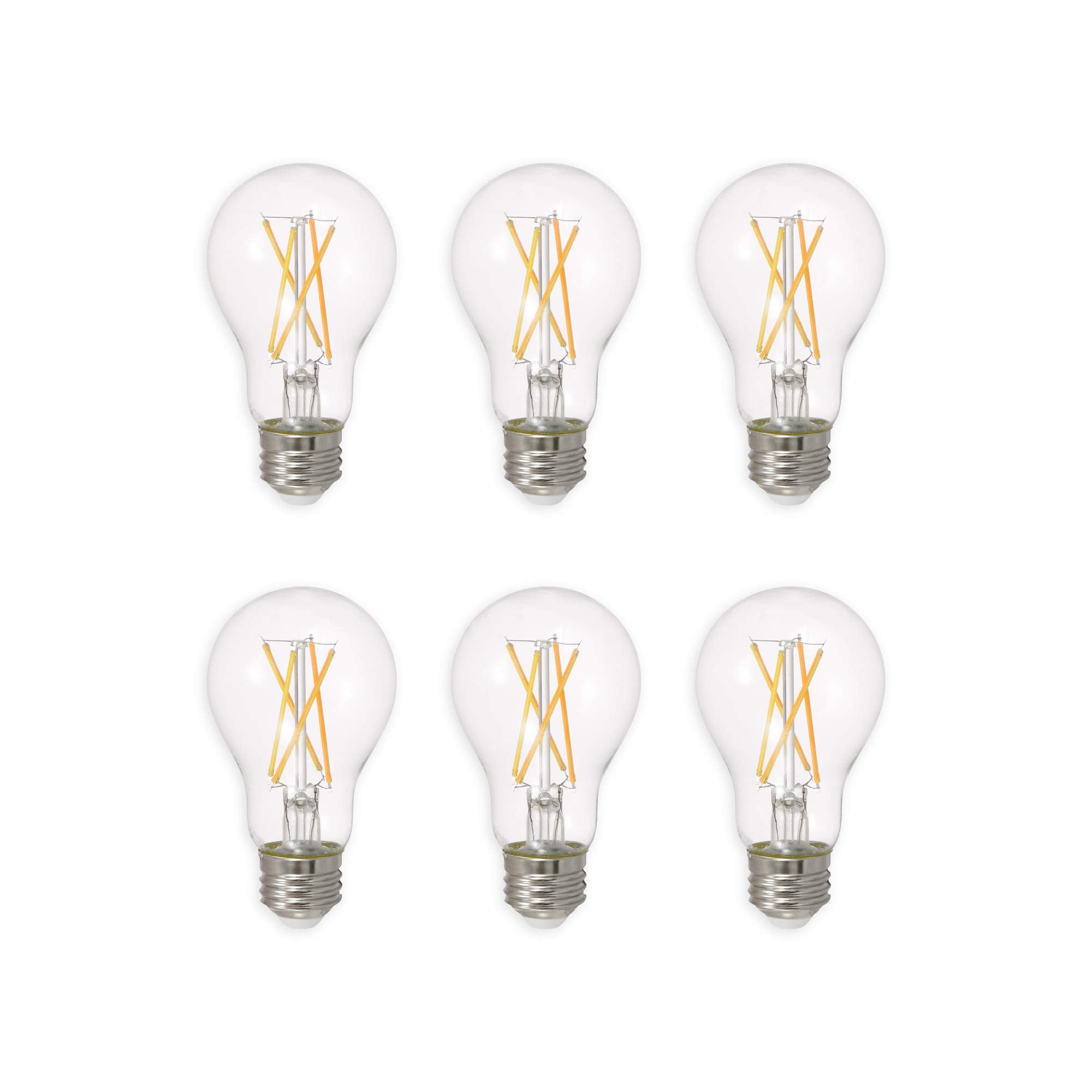 Ledvance Sylvania Led Truwave Natural Series Light Bulb, 60W Equivalent, Efficient 8W A19, Medium Base, Dimmable, 800 Lumens, 2700K, Soft White, Clear - 6 Pack (40806)