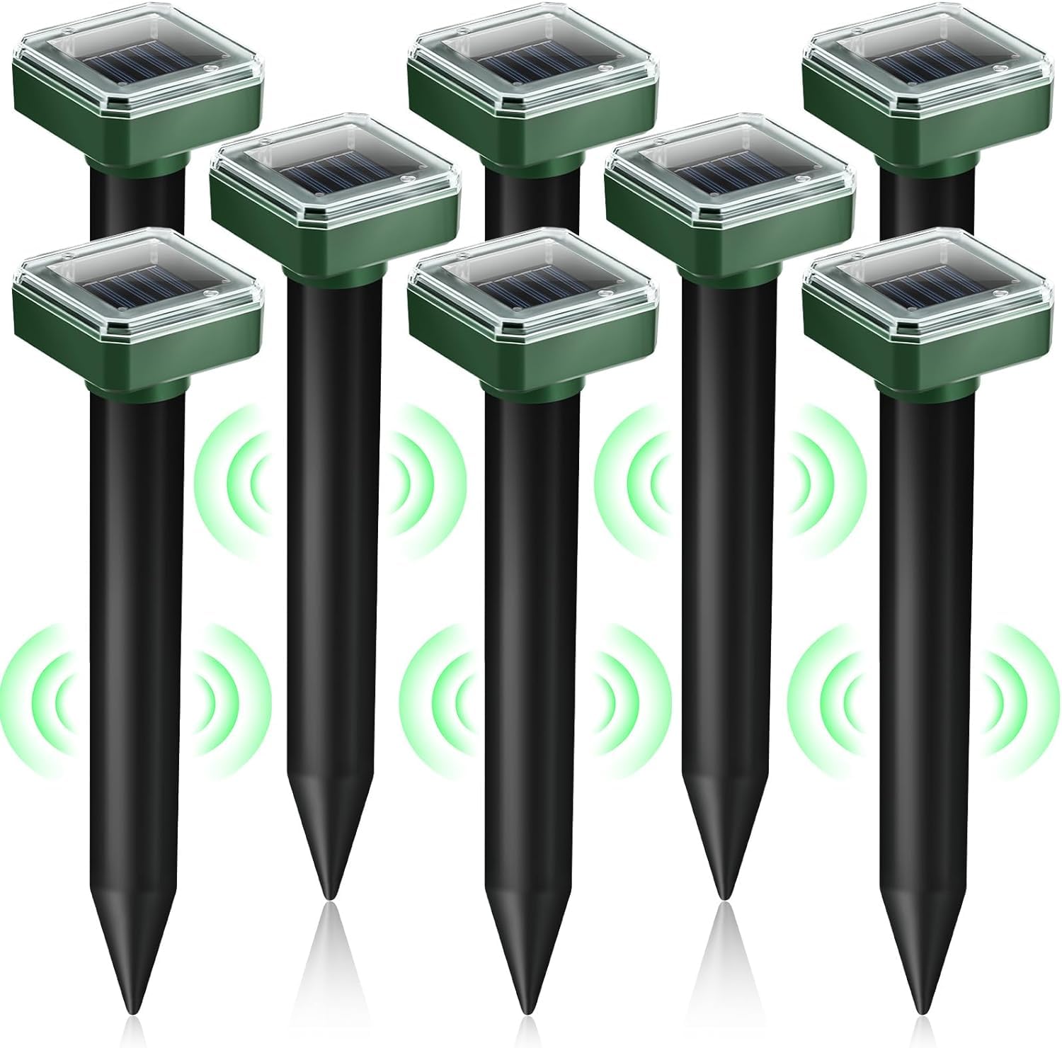 Upgrade Mole Repellent for lawns Gopher Repellent Ultrasonic Solar Powered Snake Repellent Deterrent Mole Repeller Vole Repellent Outdoor Lawns Garden Yard All Pests Sonic Spikes Stakes Chaser (8)