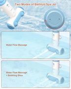 KokoSelene Bath Jets for Tub, Portable Bath Spa for Bathtub with Dual Hydro Jets, Bathtub Spa Machine Creates Soothing Bubbles for Daily Relax at Home Use (Blue)