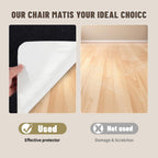 Riveroy Office Chair Mat - for Hardwood Floors, Large Non-Slip Easy-Clean Floor Protection Blanket (Black, “48 x 36in”).
