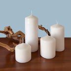 Stonebriar 6 Count Tall 3 x 6 Inch 65 Hour Long Burning Unscented White Wax Pillar Candles
