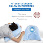 Beatvive Face Down Pillow for Sleeping, Prone Pillow for Vitrectomy or Retinal Surgery, Adjustable Height Prone Face Down Sleep, Retina Lying Eye Surgery Recovery (Dot-Light Blue)