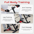 ZIDAFIT Adjustable Pedal Exerciser Bike for Seniors - Hand Arm Leg and Knee Therapy, Stroke Recovery - Compact, Portable Fitness Equipment for Full Body Workout - Great Gift for Elderly Rehab