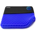 Extra Large Gel Seat Cushion, 17x17inch Double Thick Egg Gel Cushion for Pressure Pain Relief, Breathable Wheelchair Cushion Chair Pads for Car Seat Office Chair (Blue)