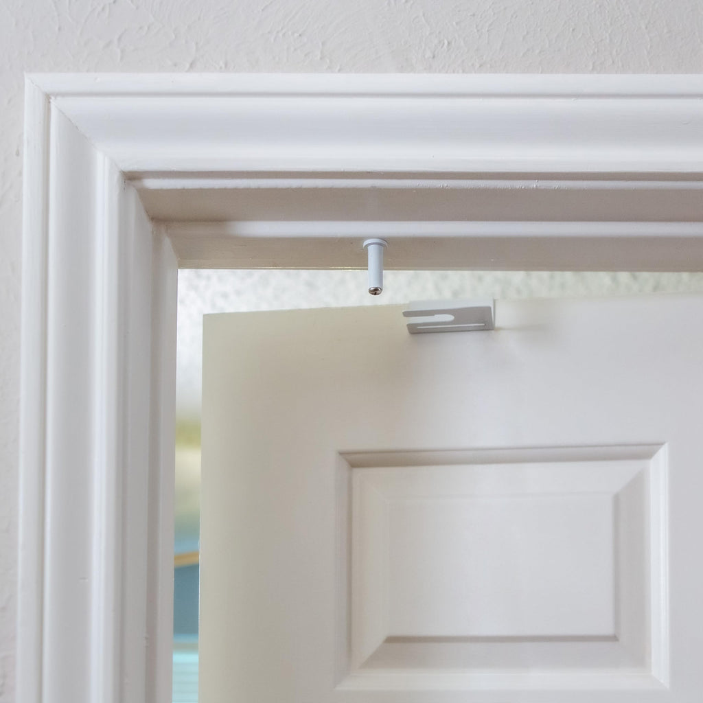4 Pack – GlideLok Child Safety Door Top Lock | Adults Can Operate from Either Side | Works on Interior & Exterior Doors | for Elderly Caregivers, Toddler Parents