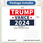 Probsin Trump Vance 2024 Yard Sign Double Sided 16" x 24" Red White Blue Trump Vance MAGA Signs Voted for Trump Vance Outdoor Decorations for Lawn, Garden, Window, Party Supplies