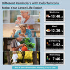 Soobest Digital Dementia Alarm Clock Large Display for Seniors, Plug in Electric Date Day of Week Calendar Clock 12 Alarms 3 Ringtones for Elderly Memory Loss Alzheimer’s, Auto DST (7" White)