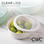 COOK WITH COLOR Prep Bowls with Lids- Wide and Deep Nesting Plastic Small Mixing Bowl Set with Lids, 12 Piece Set - Wide Bowls, Mint