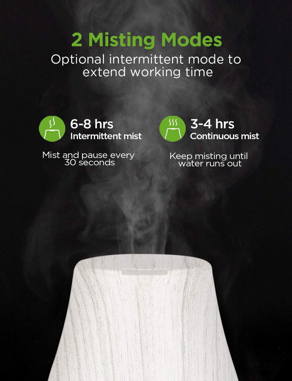 InnoGear Essential Oil Diffuser, Premium 5-in-1 Diffusers for Home Scent Aromatherapy Diffuser Air Desk Humidifier for Bedroom Large Room Office 7 Color LED 2 Mist Mode Waterless Auto Off, White Grey