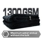 Blackline 24"x36" Twisted-Loop Car Drying Towel, 1300GSM, Streak Free, Lint Free, Reusable - Car Accessories, Microfiber Cleaning Cloth for Car, Truck, SUV - One Pass is All You Need