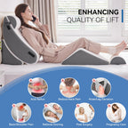 Negwoo 5PCS Orthopedic Bed Wedge Pillow Set for Sleeping, Post Surgery Foam Support Pillow for Back, Neck, Leg Pain Relief and Acid Reflux, Comfortable Adjustable Pillow with 2PCS Axilla Pillow Grey