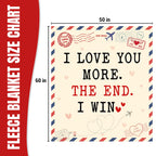 WRAPIX Christmas Anniversary Couple Gifts for Women - I Love You More Soft Fleece Throw Blanket 50x60 in - Birthday Romantic Gifts for Girlfriend Boyfriend Wife Husband, I Love You Gift for Him Her