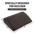 HOMBYS Lumbar Support Pillow for Recliner Chair, Memory Foam Back Support Cushion for Elderly,Extra Large Lumbar Support Pillow with Extension Straps, Thick Backrest for Home Reading