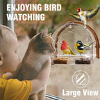 HCGADON Large Window Bird Feeders with 5 Strong Suction Cups - Wild Bird Feeders for Viewing - Outdoor Birdhouse with Unique Greek Theater Style Design - Perfect for Elderly Viewing