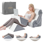 Kingfun 6pcs Orthopedic Bed Wedge Pillow Set for Sleeping, Memory Foam for Sleeping,Breathable Triangle Pillow Wedge, Post Surgery Memory Foam for Back, Leg Pain Relief, Sitting