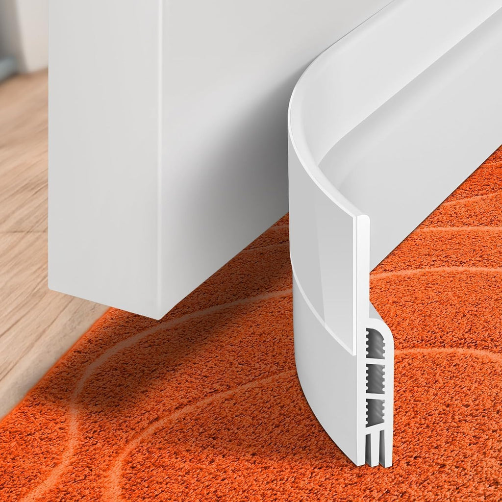 Door Draft Stopper Under Door Draft Blocker Insulator Doors Sweep Weather Stripping Noise Stopper Sheets, Rolls & Strips Strong Adhesive, White
