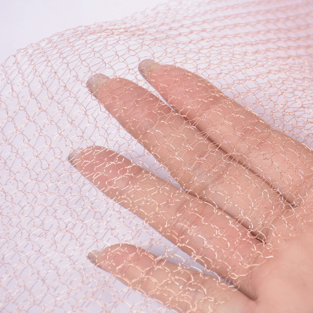 YAGJIA 5” x 32 ft, 100% Pure Copper Mesh for Distilling, Knitted Copper Mesh Roll, Double Layer Fabric Wool Hole Filler Used for Garden and House