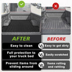 TripleAliners Truck Mat Compatible with 2019-2026 Chevy Silverado/GMC Sierra 1500 5.8FT Accessories, Truck Bed Mat Heavy Duty Custom Fit All Weather Protection TPE Pickup Liner