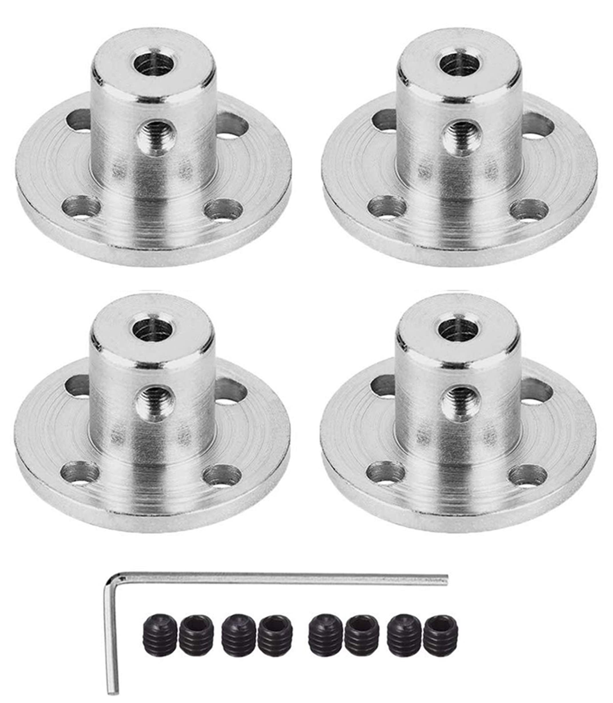 DAIER 4Pcs 2mm Flange Coupling Connector, Rigid Guide Model Coupler Accessory, Shaft Axis Fittings for DIY RC Model Motors