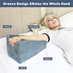 TBXONMOW Arm Elevation Pillow Arm Wedge Pillows for Adults Arm Support Pillow with Pocket for Post Surgery Elbow Arm Rest Pillow with Removable Pillow for Sleeping(Grey)