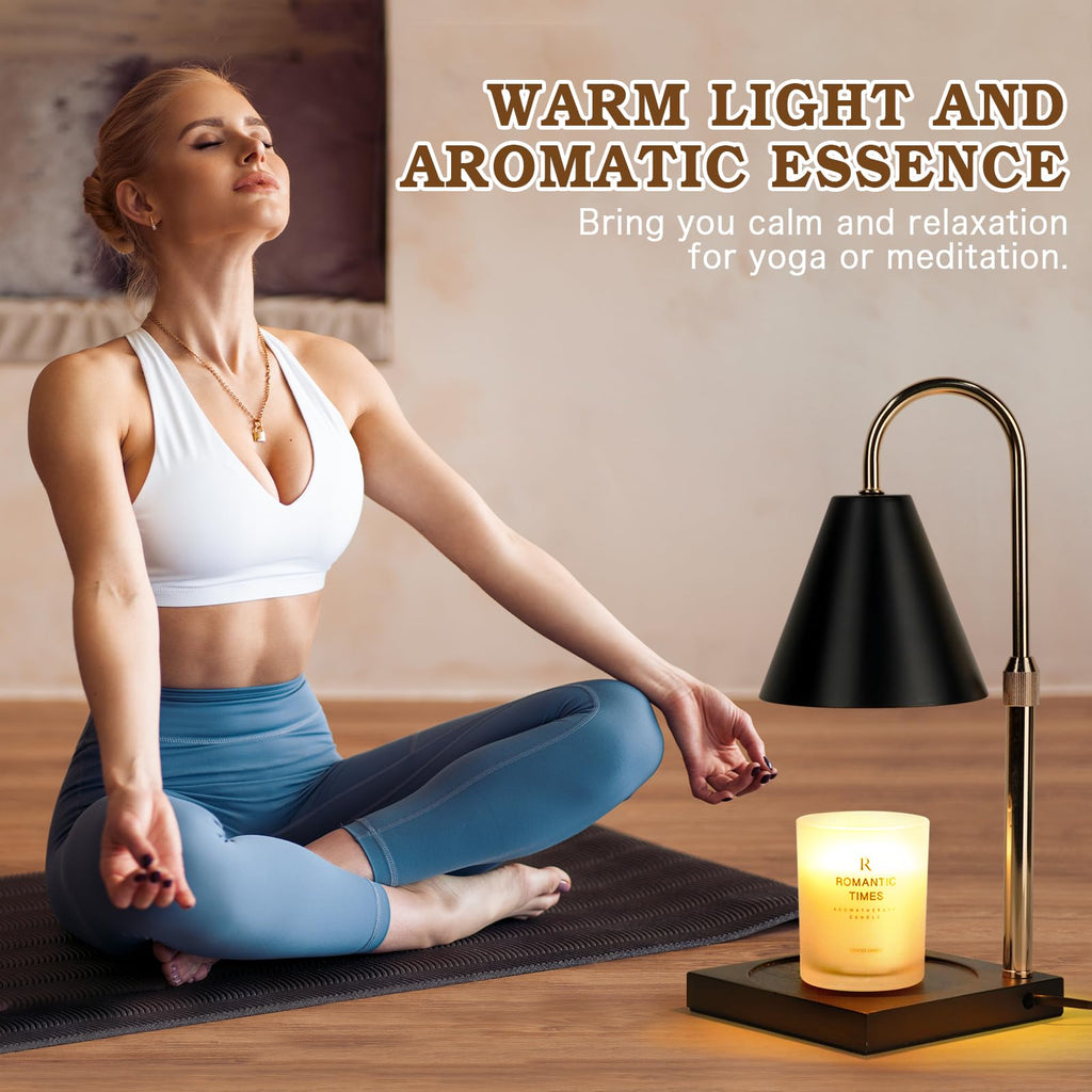 Candle Warmer Lamp with Timer Dimmer, Electric Candle Lamp Warmer for Bedroom Decor, Women Gifts for Christmas, Adjustable Metal Candle Lamp, Mom Gifts Ideas, Home Decor for House Warming Gifts, Black