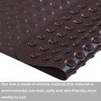 Yanzifly Bathtub Mat Non Slip Bath Mat for Tub Silicone Soft & Safe, Bath Tub Mat Non Slip Shower Mats, Suction Cups Bath Tub Anti Slip Matt for Kids Elderly Non Toxic, Machine Washable- Brown