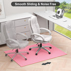 Hsurbtra Office Chair Mat for Hardwood Floor, 31.5" x 47" Ultra Thick Non-Slip Computer Chair Mat, Heavy Duty Floor Protector, Large Desk Rug for Office Home, Pink