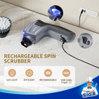 MR.SIGA Electric Spin Scrubber, Electric Cleaning Brush for Kitchen and Bathroom Cleaning, Waterproof Rechargeable Spin Scrubber, Cordless Spin Scrubber with 5 Replaceable Cleaning Brushes and Pads