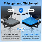 Gel Seat Cushion, Cooling seat Cushion (Super Large & Thick), Breathable Honeycomb Design Absorbs Pressure Points Seat Cushion, Gel Cushion for Office Chair, Home Car seat Cushion for Wheelchair