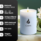 Natur IX Calming Scented Candles for Home | Lavender, Basil & Jasmine Candle | Natural Non Toxic Soy Candles with Essential Oils | 50 H Long Burning | Aromatherapy Candle Jar with Lid - 8.3oz