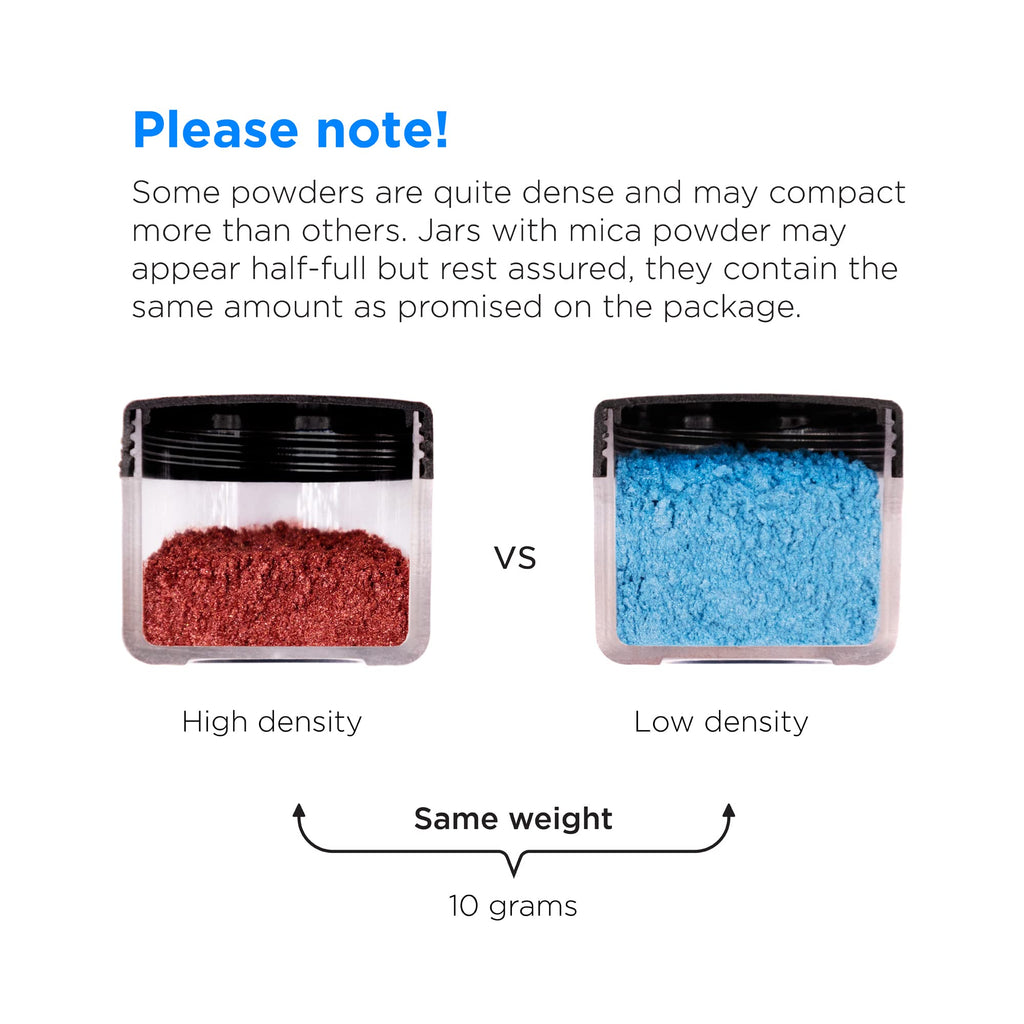 Rolio Mica Powder Pearlescent Color Pigment - Art Set for Resin Epoxy - for Soap Making, Nail Polish Set, Lip Gloss Set, Eye Shadow, Bath Bomb, Slime & Candle Jars - 10g, 12 Jars - Summer Mountains