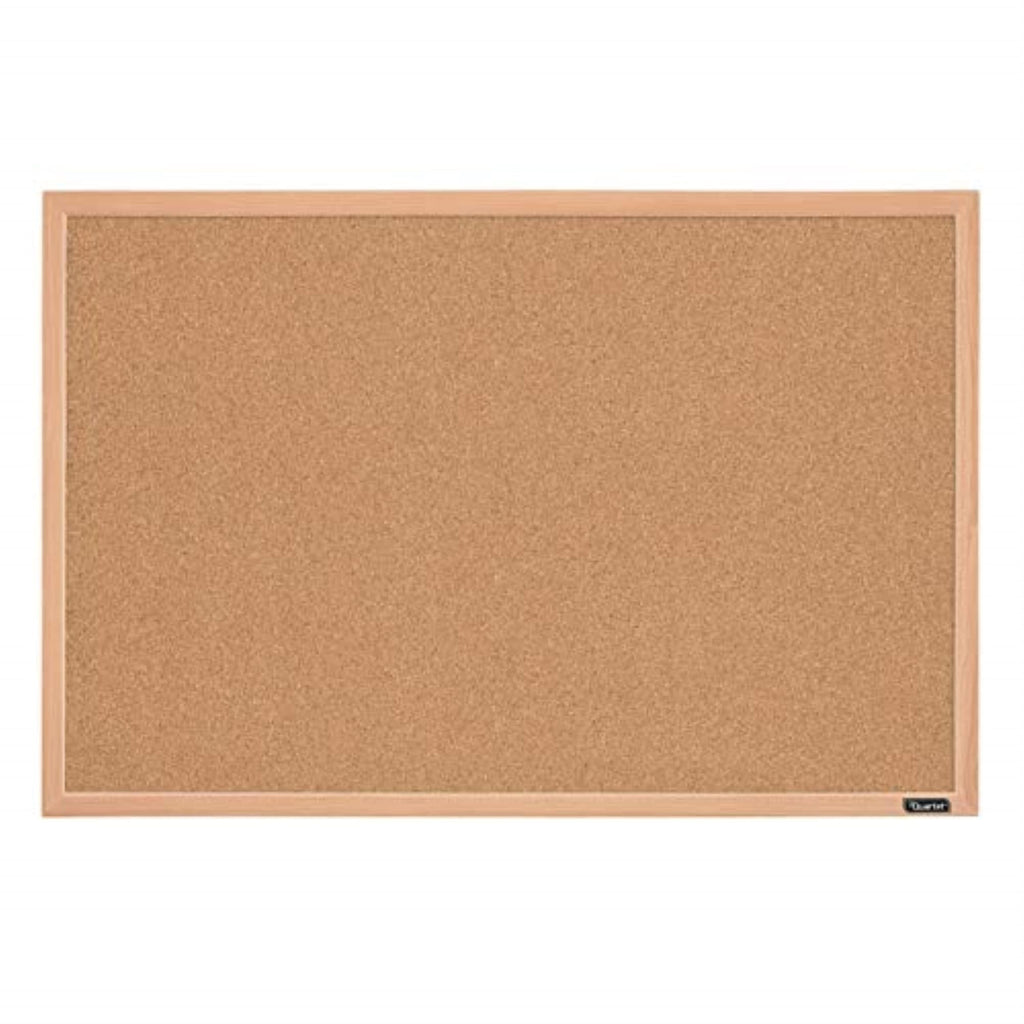 Quartet Cork Board Bulletin Board, 23" x 35" Framed Corkboard, Oak Frame, Decorative Hanging Pin Board, Perfect for Office & Home Decor, Home School Message Board or Vision Board (35-380352)