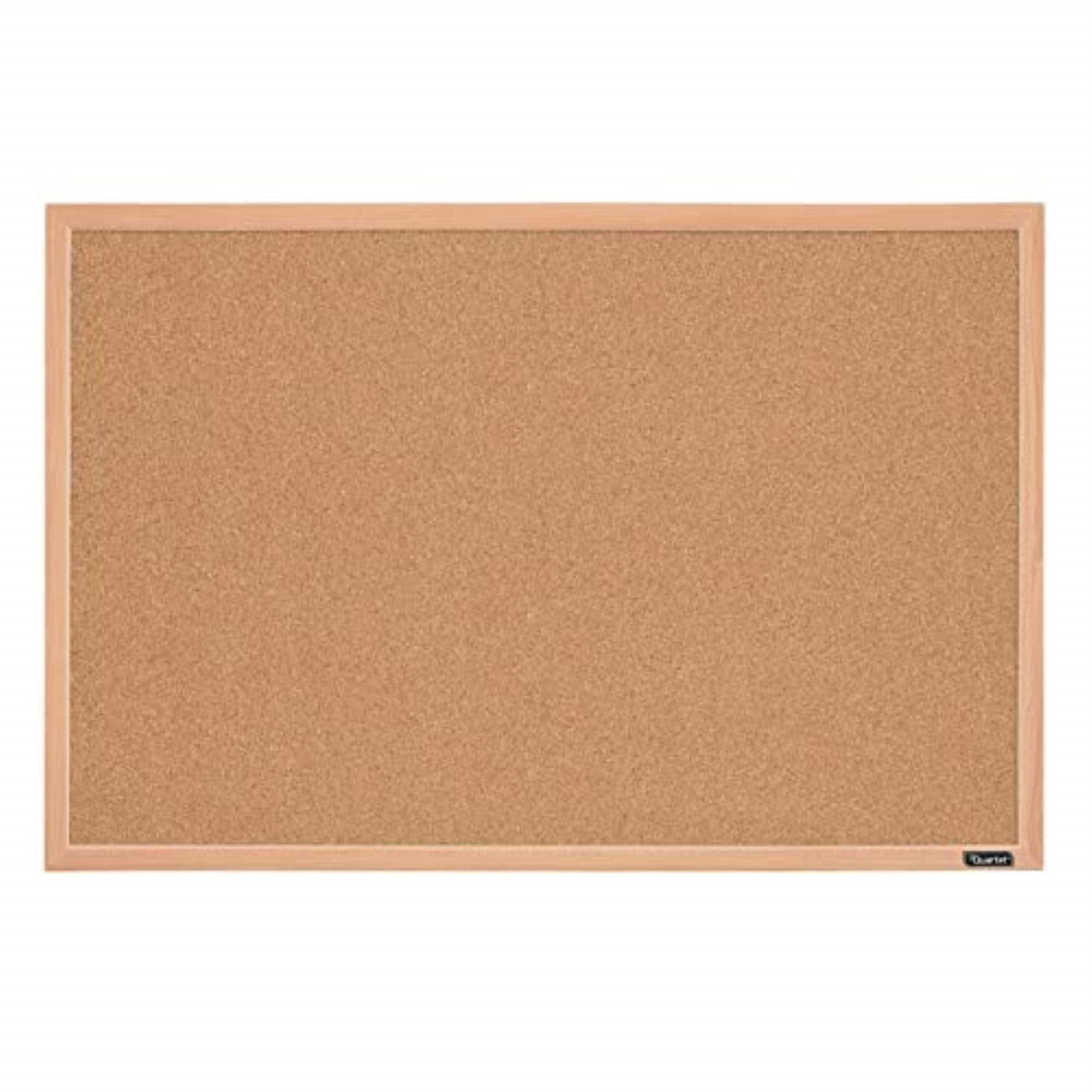 Quartet Cork Board Bulletin Board, 23" x 35" Framed Corkboard, Oak Frame, Decorative Hanging Pin Board, Perfect for Office & Home Decor, Home School Message Board or Vision Board (35-380352)