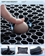 Thickened Gel Seat Cushion, Chair Seat Pads for Wheelchair, Gel Cushion Seat for Pressure Coccyx Sciatica Pain Relief, Egg Cushion for Car Office Chair, Cooling Cushion for Long Sitting[Black-2.75"]