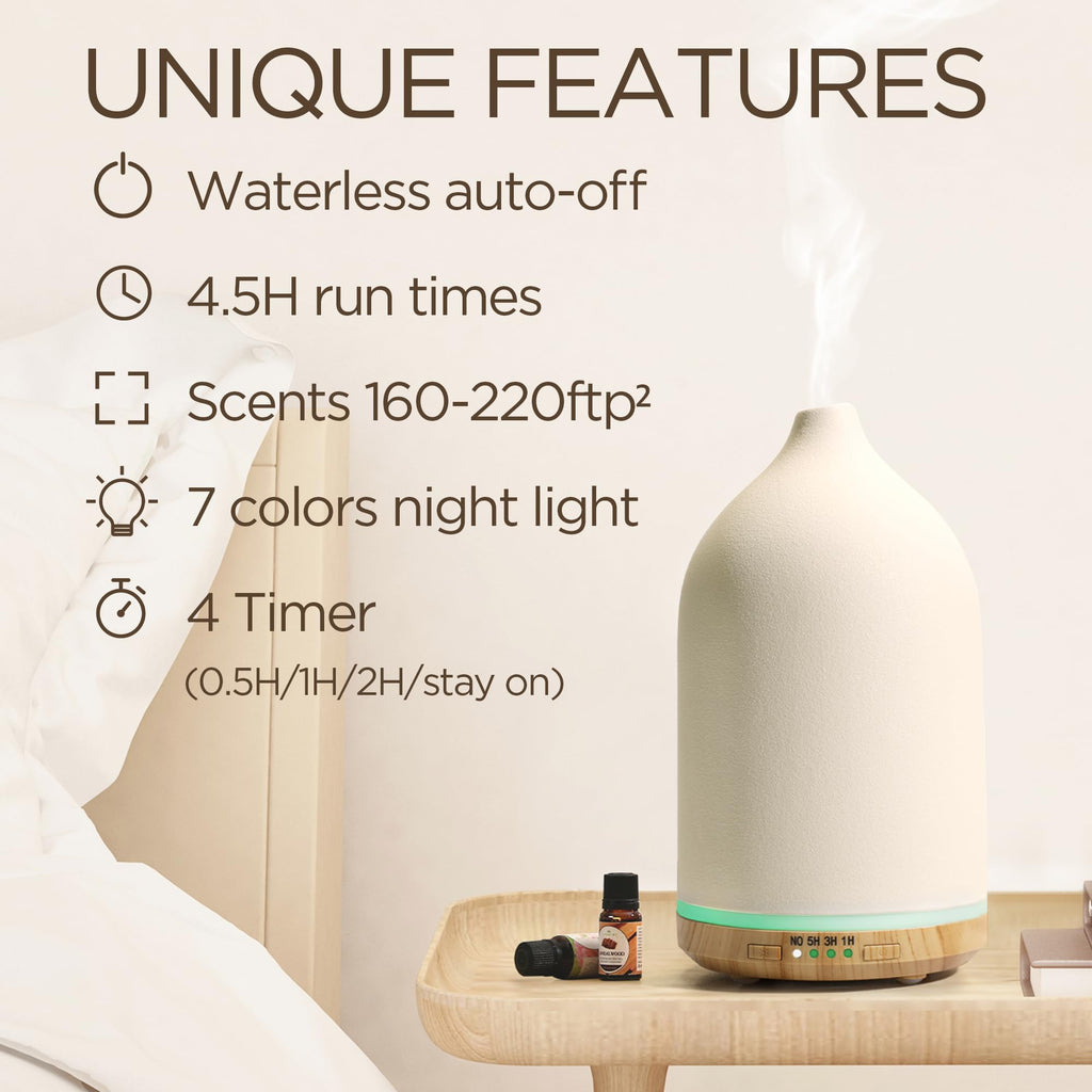 BOXING Ceramic Diffuser,Stone Essential Oil Diffuser, Ultrasonic Aromatherapy Diffusers,Essential Oils for defusers for Home/Bedroom (250ML).